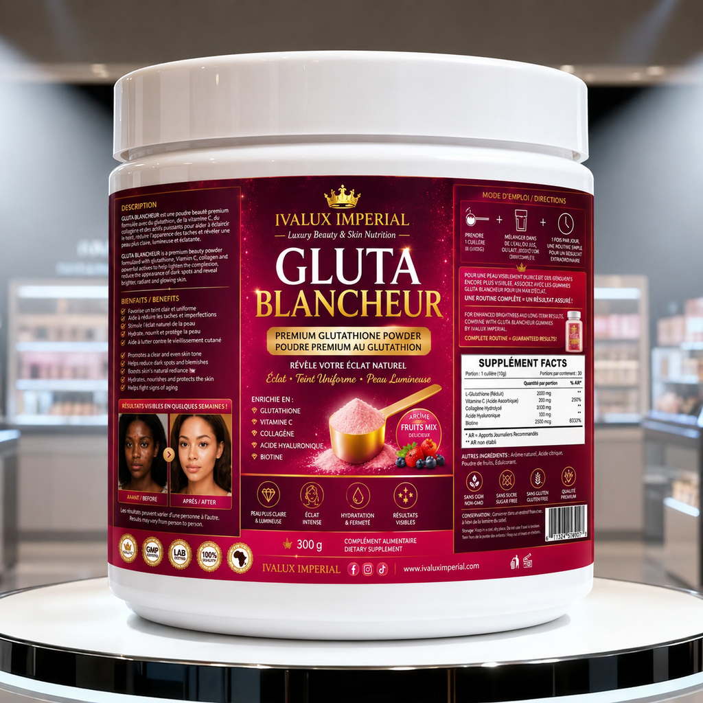 Gluta Blancheur Premium – Poudre au Glutathion | Éclat Intense & Teint Uniforme