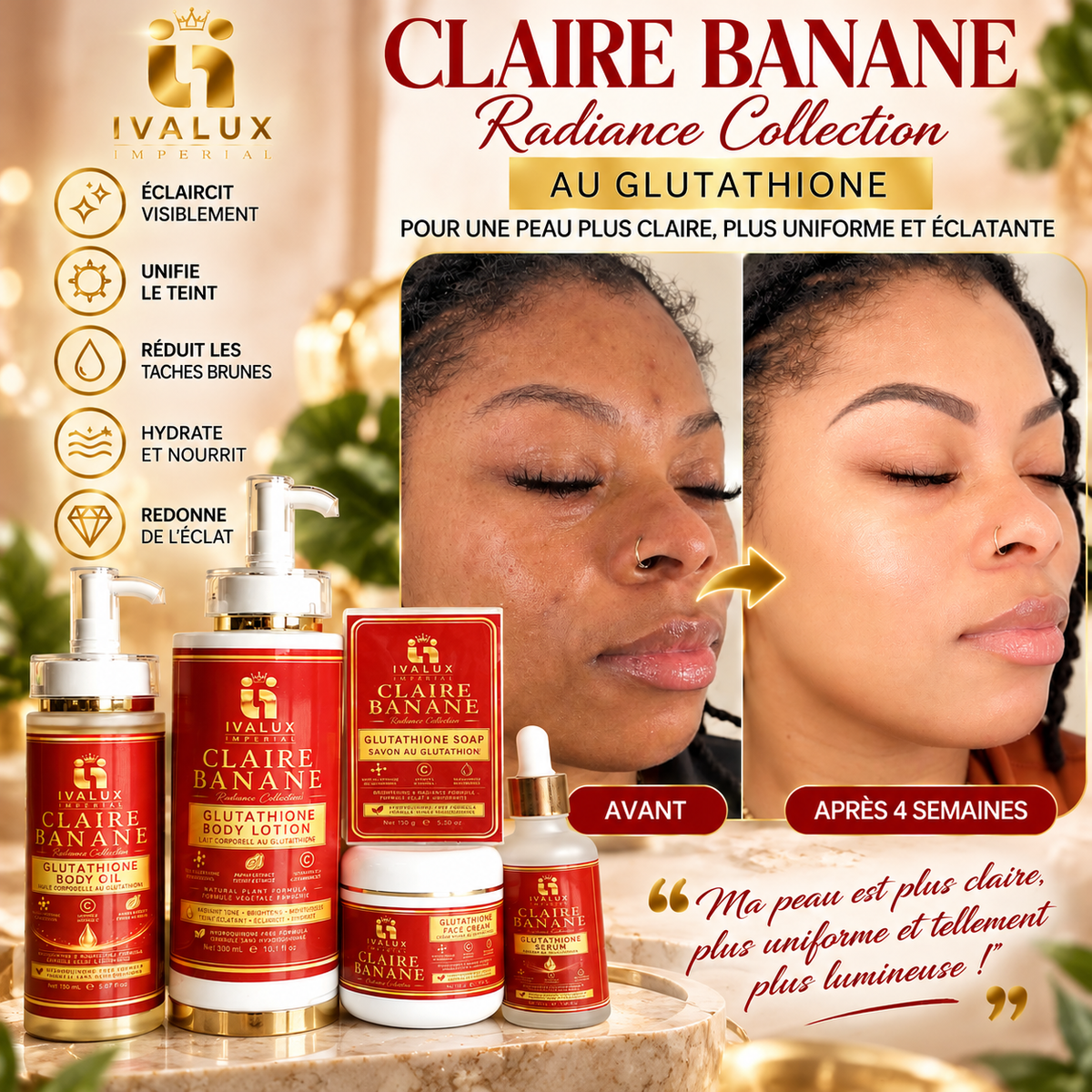 CLAIRE BANANE – Gamme Éclat au Glutathion | IVALUX IMPERIAL
