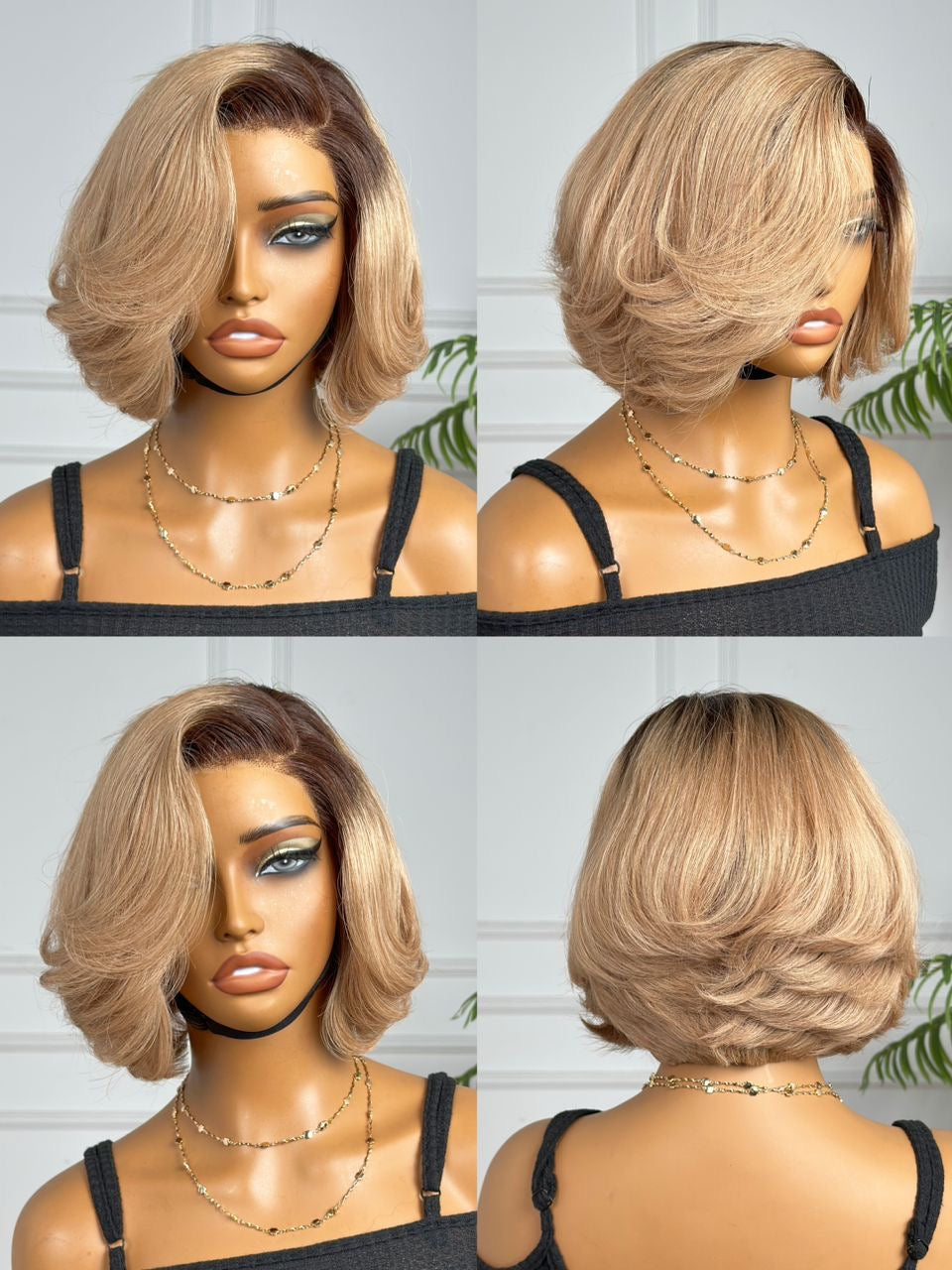Perruque Blonde Luxe – Carré Brushing Effet Naturel