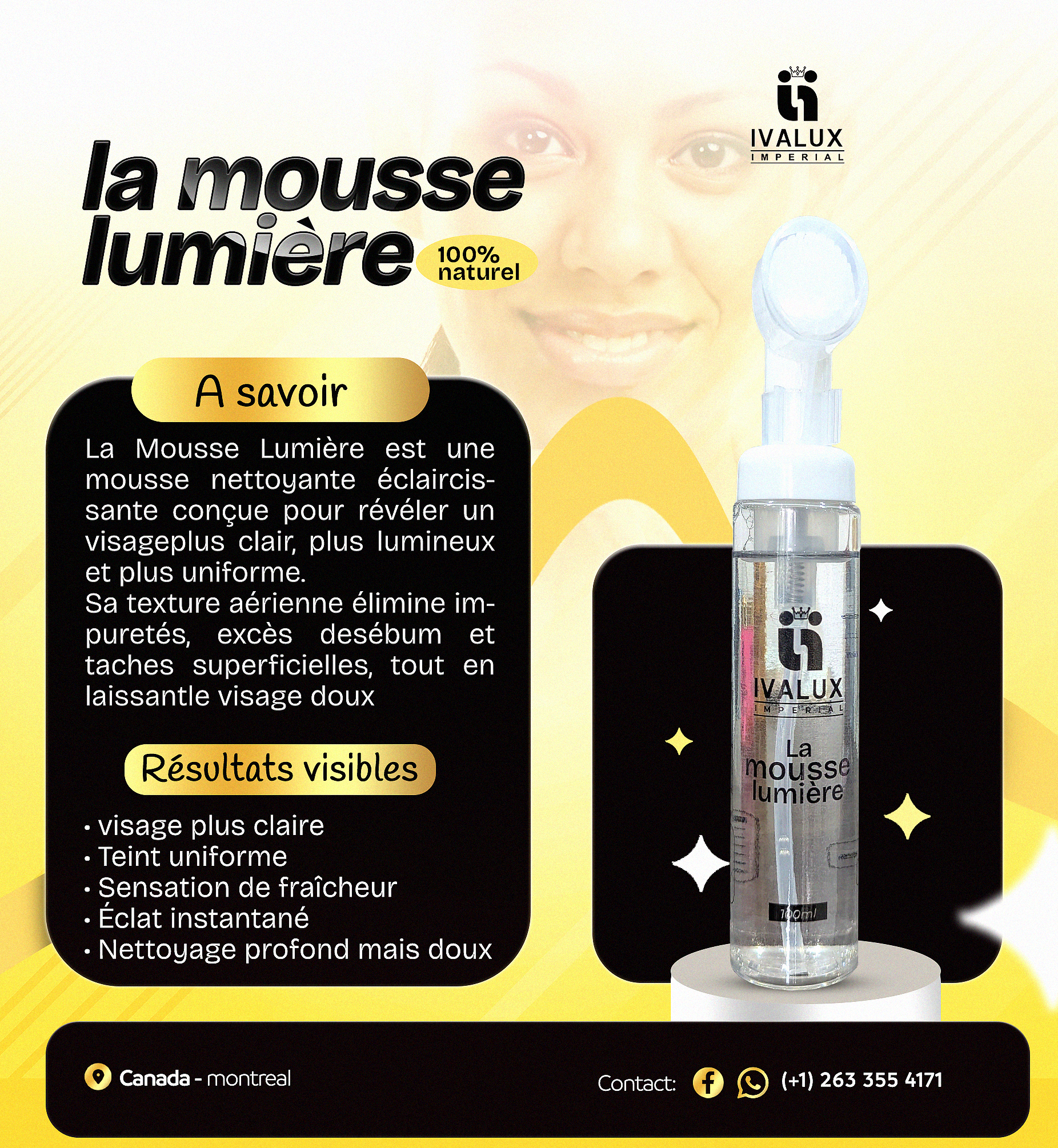 La Mousse Lumière – Mousse Nettoyante Éclaircissante & Illuminatrice Visage