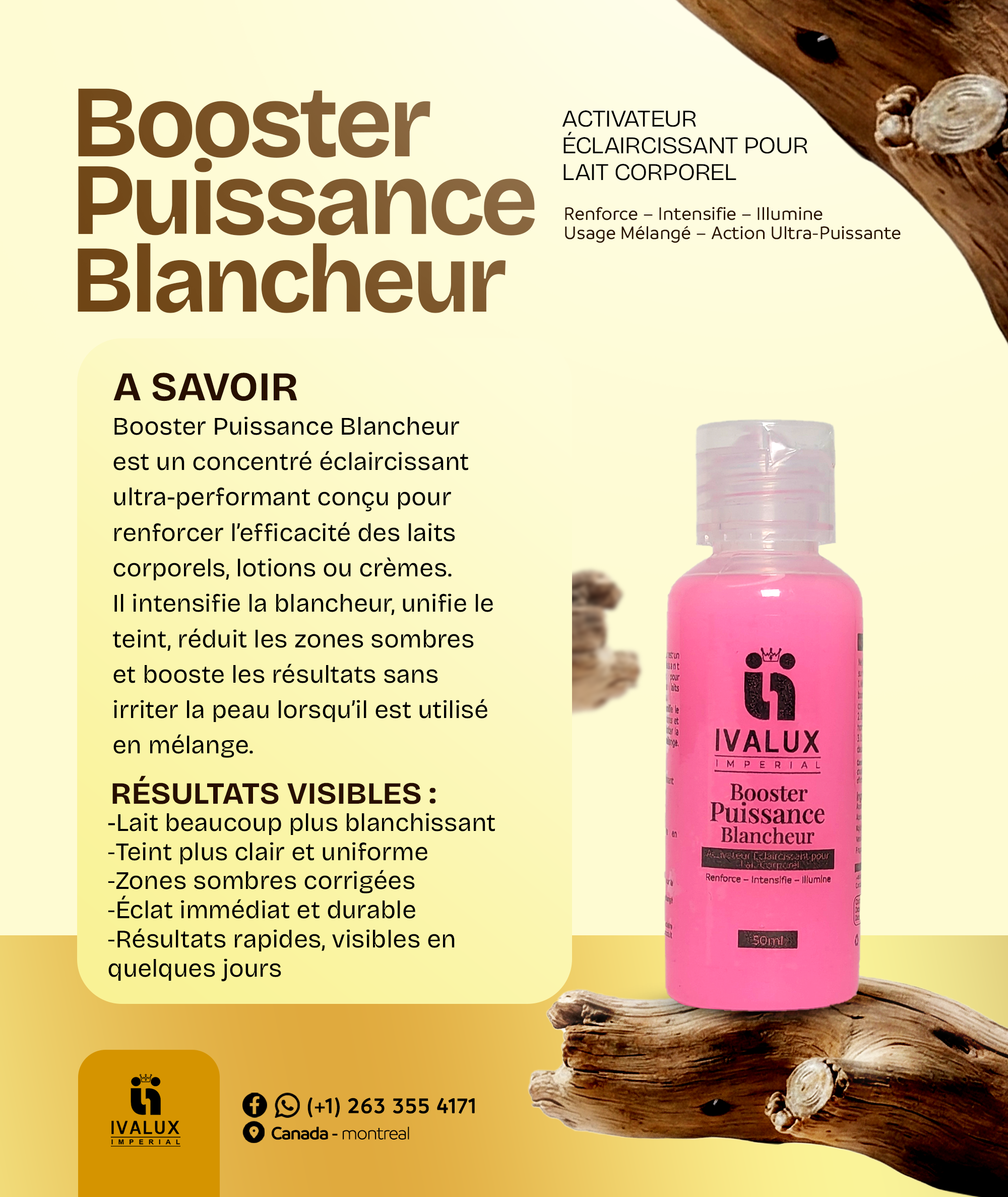 Booster Puissance Blancheur – Activateur Éclaircissant Ultra-Concentré pour Lait Corporel