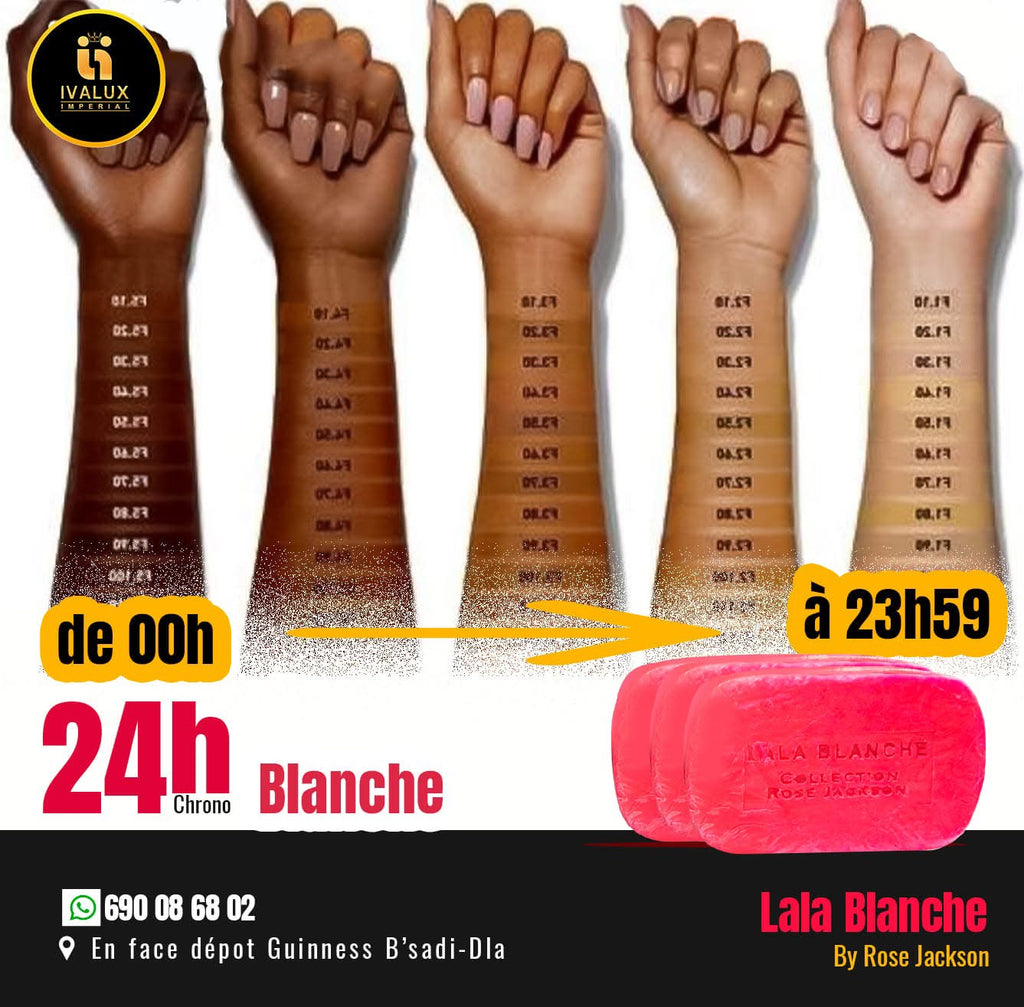 Lala Blanche – Savon Éclaircissant 24h Chrono | Peau plus Claire, Lisse et Lumineuse