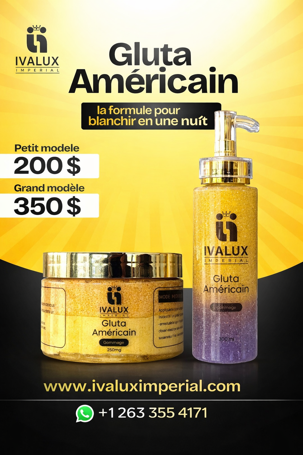 Gluta Américain – Gamme Ultra Éclaircissante | Ivalux Impérial Petit format