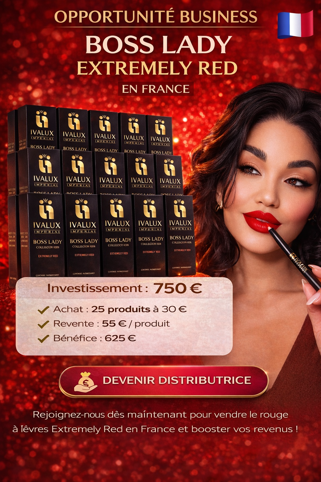 Représentation Rouge à lèvres Boss Lady Europe