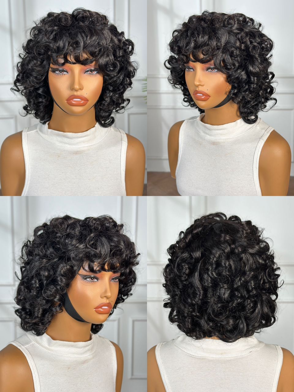 Perruque Curly Fringe – Le charme des boucles avec une touche moderne