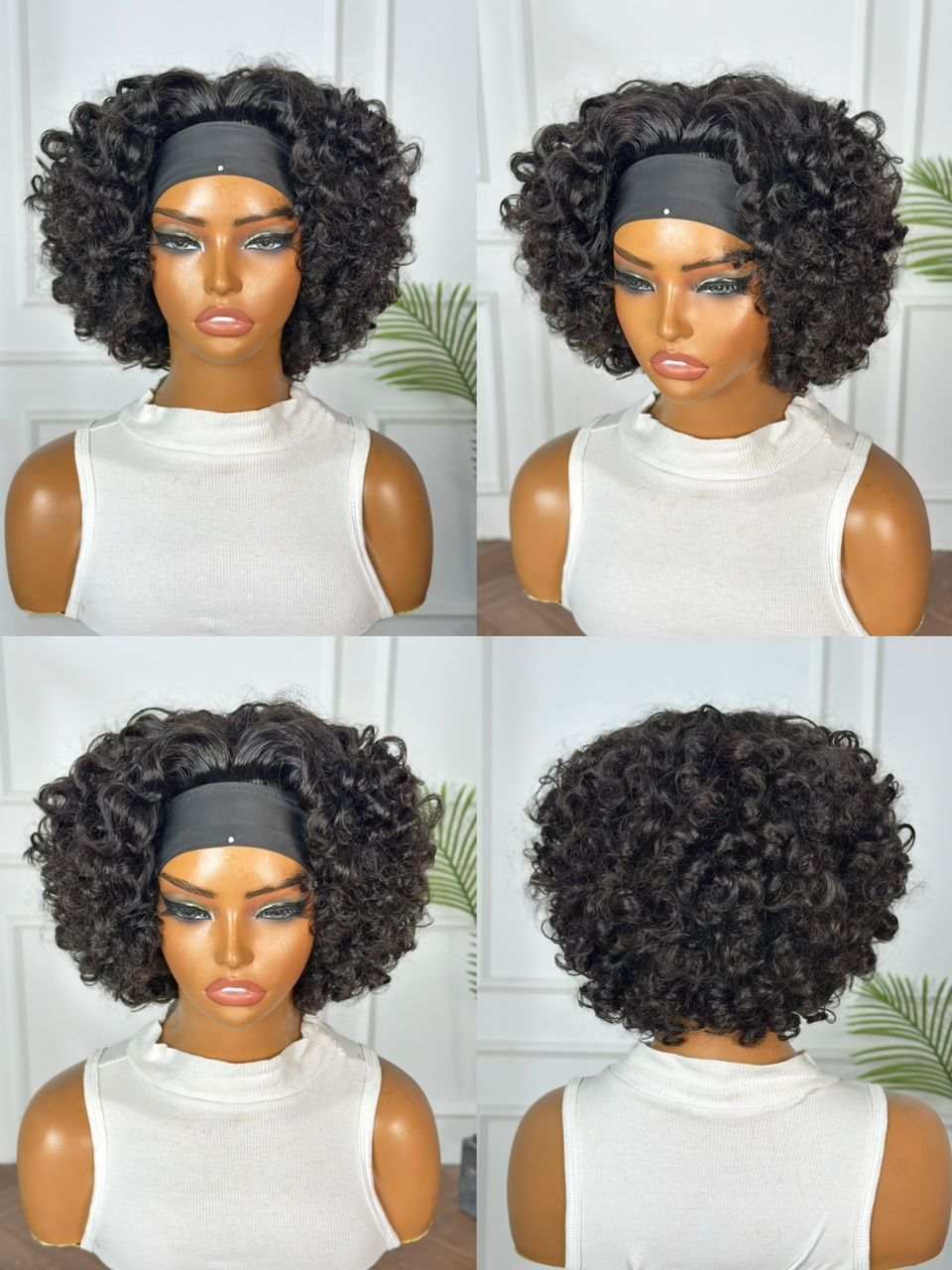 Perruque Headband Curly – Boucles Courtes Naturelles Sans Lace