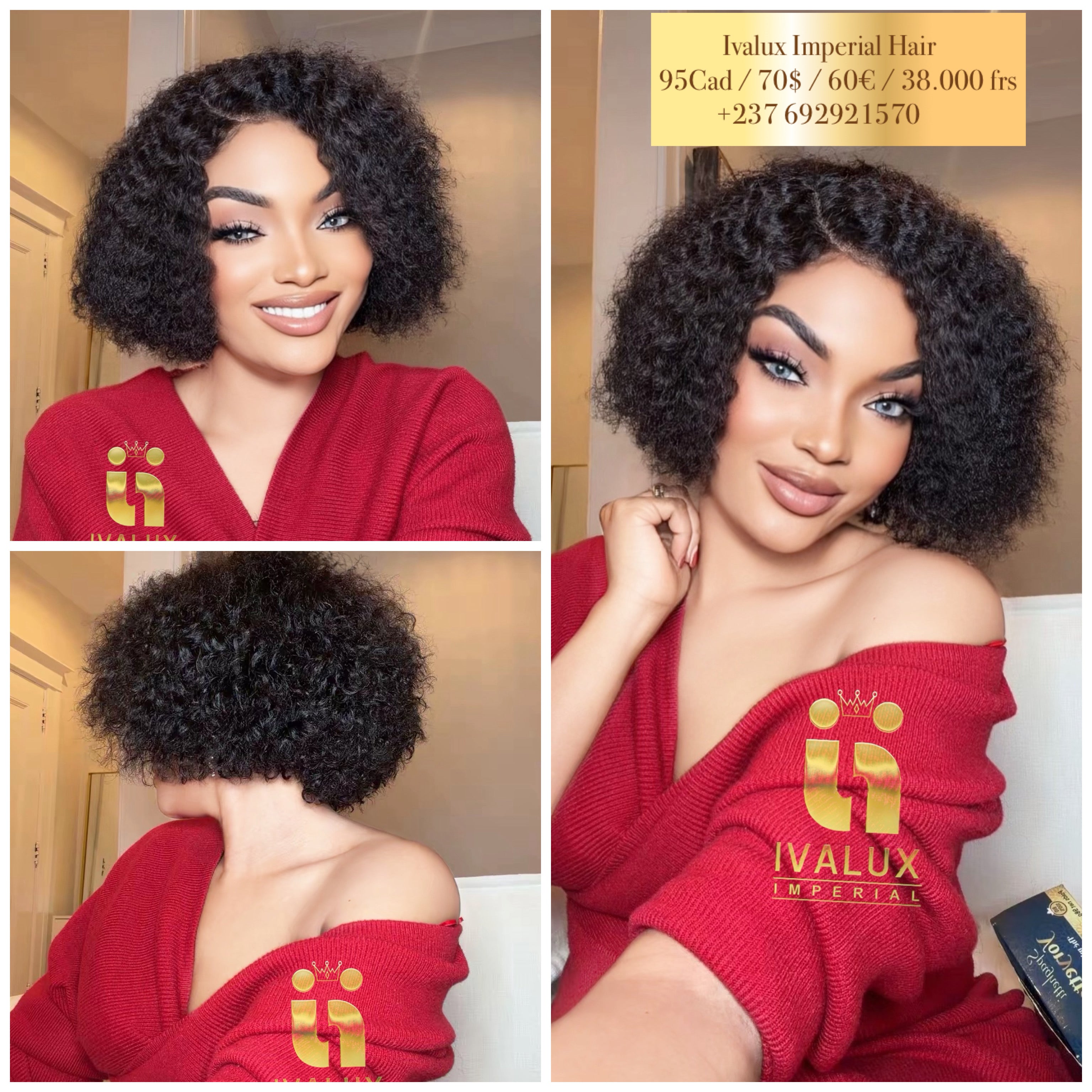 Perruque curly courte – fraîcheur & volume naturel