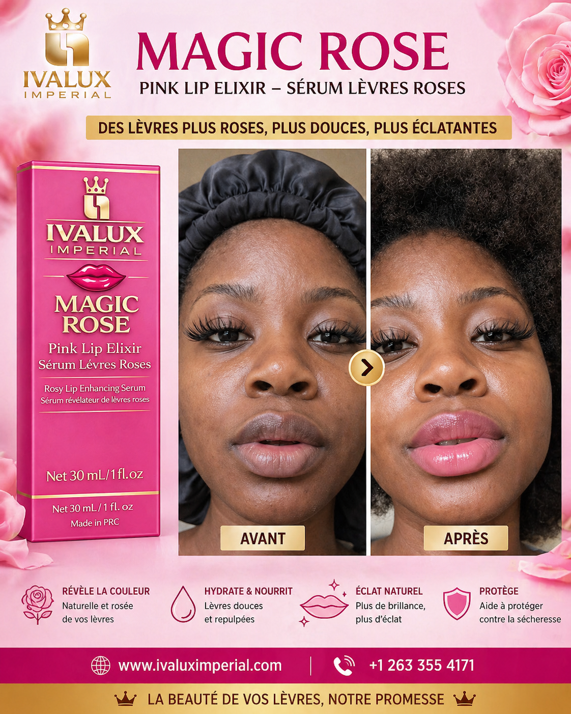 MAGIC ROSE – Pink Lip Elixir/Lèvres Rose