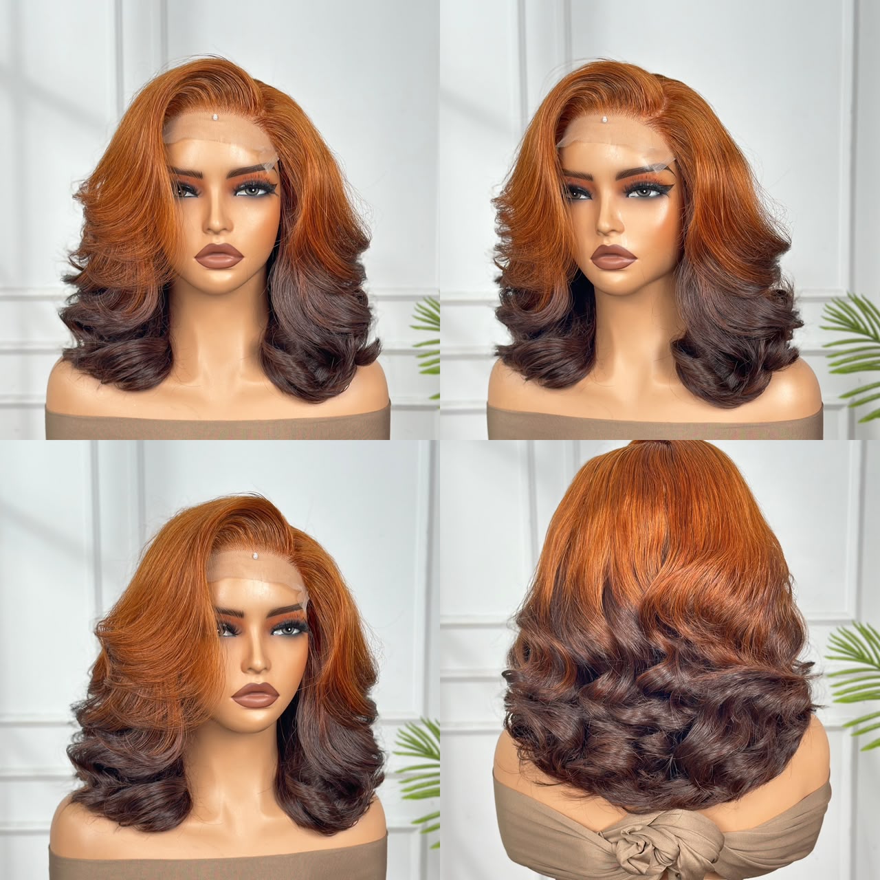 Perruque Body Wave Cuivrée – Dégradé Chocolat Glamour
