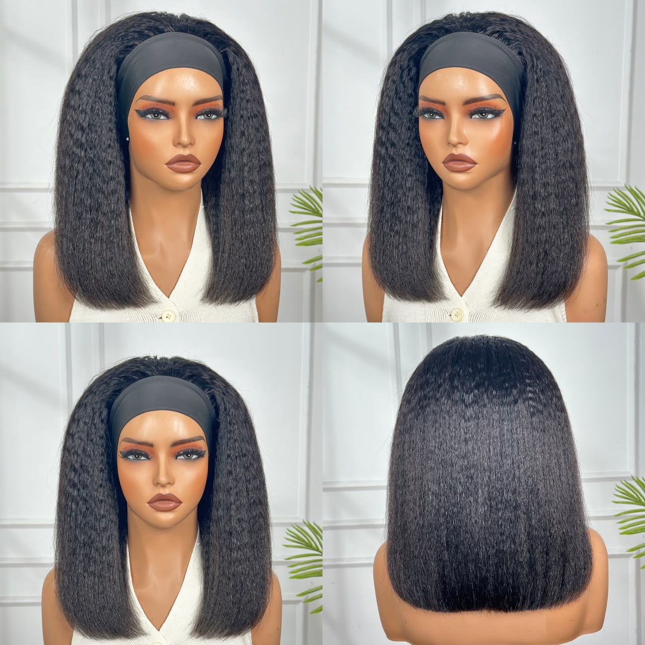 Perruque Bandeau Kinky Lisse Naturelle – Élégance & Volume Authentique