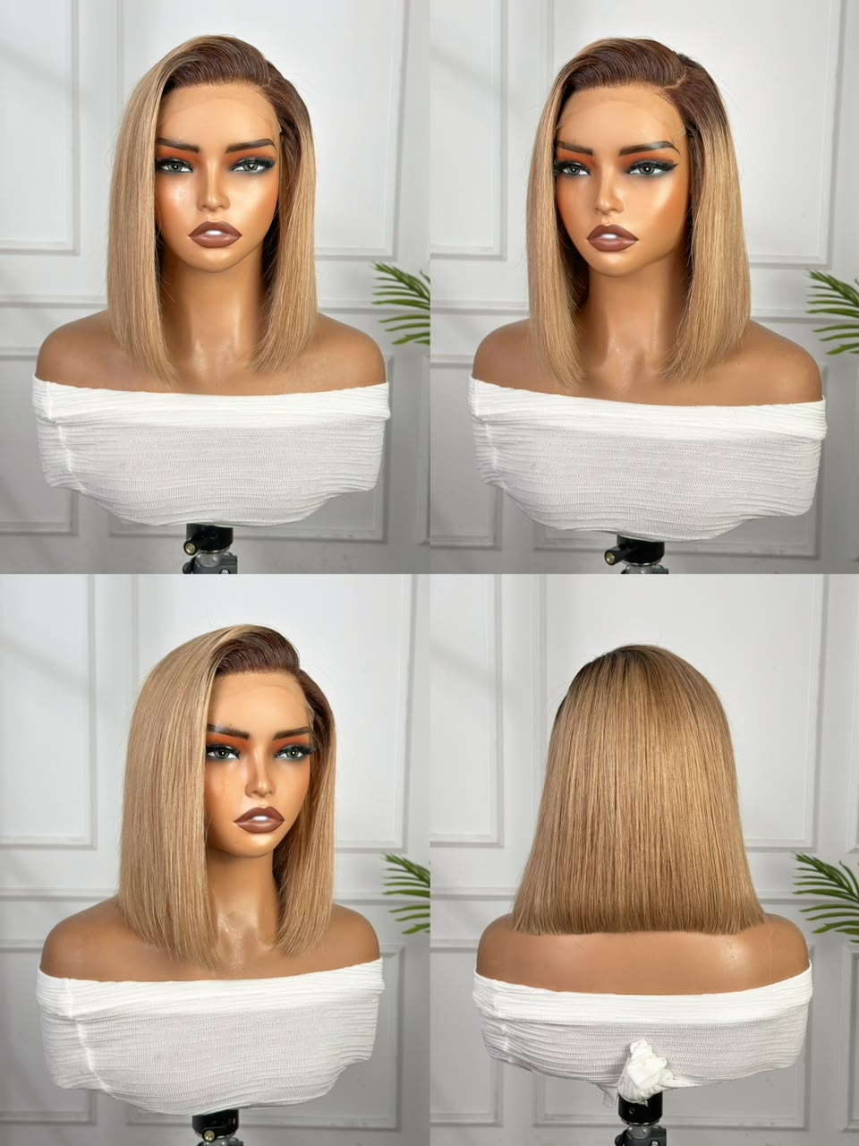 Perruque Carré Blond Miel Lisse – Chic Moderne & Élégance Naturelle
